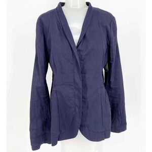 Eileen Fisher Navy Linen Blazer